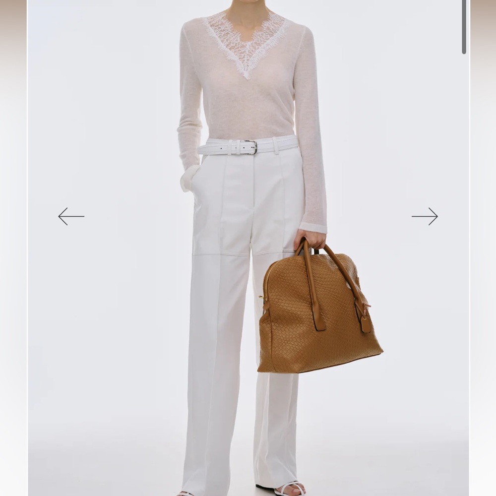 Sourceunknown faux Leather Panelled Trousers, White size M
